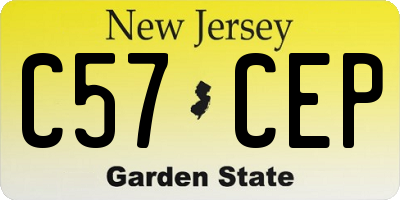 NJ license plate C57CEP