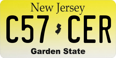 NJ license plate C57CER