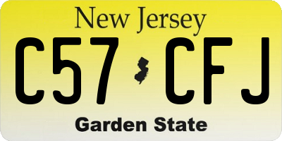 NJ license plate C57CFJ