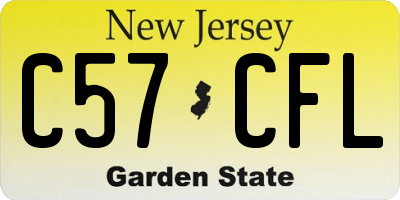 NJ license plate C57CFL