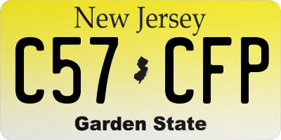 NJ license plate C57CFP