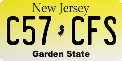 NJ license plate C57CFS