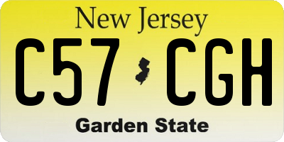 NJ license plate C57CGH