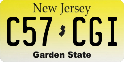 NJ license plate C57CGI