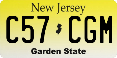 NJ license plate C57CGM