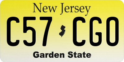 NJ license plate C57CGO