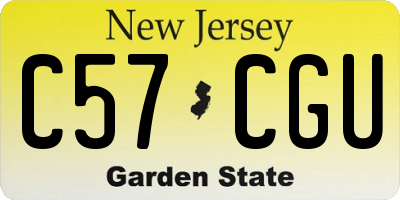 NJ license plate C57CGU