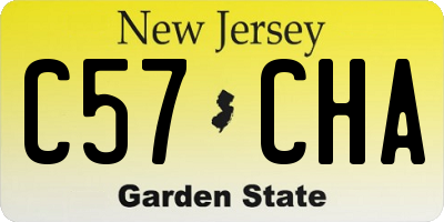 NJ license plate C57CHA
