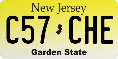 NJ license plate C57CHE