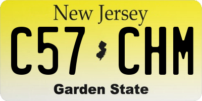 NJ license plate C57CHM