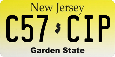 NJ license plate C57CIP