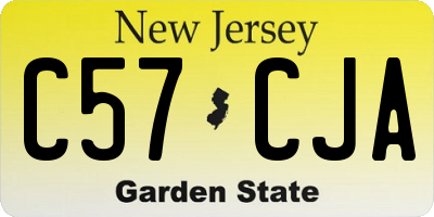NJ license plate C57CJA