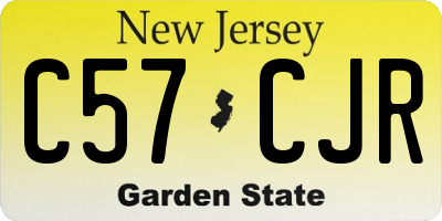 NJ license plate C57CJR