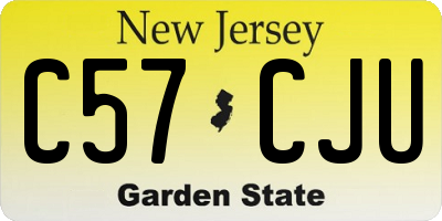 NJ license plate C57CJU