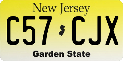 NJ license plate C57CJX