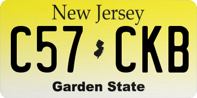 NJ license plate C57CKB