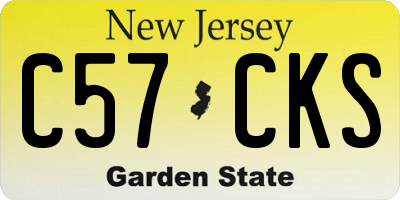 NJ license plate C57CKS
