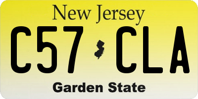 NJ license plate C57CLA