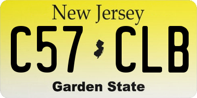 NJ license plate C57CLB