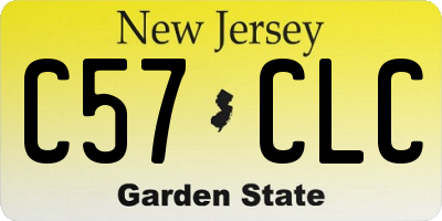 NJ license plate C57CLC