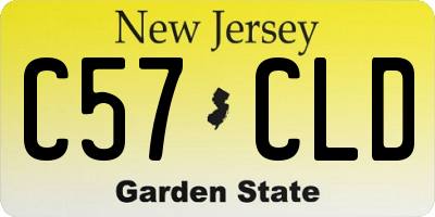 NJ license plate C57CLD