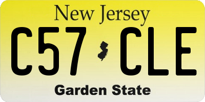 NJ license plate C57CLE