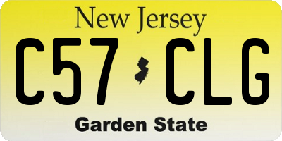 NJ license plate C57CLG