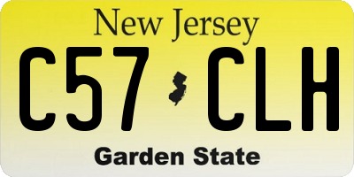 NJ license plate C57CLH