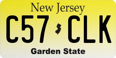NJ license plate C57CLK
