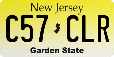 NJ license plate C57CLR