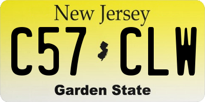 NJ license plate C57CLW