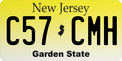 NJ license plate C57CMH