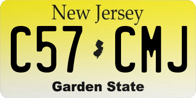 NJ license plate C57CMJ