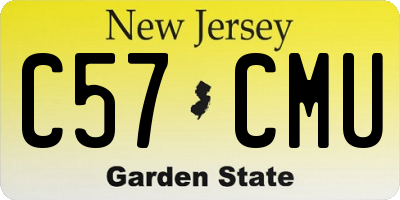 NJ license plate C57CMU