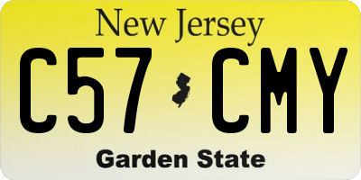 NJ license plate C57CMY