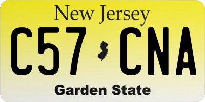 NJ license plate C57CNA