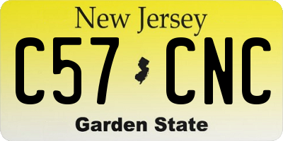 NJ license plate C57CNC