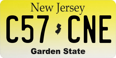 NJ license plate C57CNE