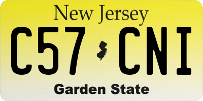 NJ license plate C57CNI