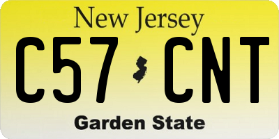 NJ license plate C57CNT