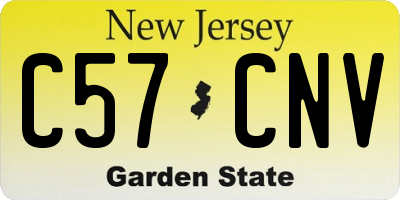 NJ license plate C57CNV