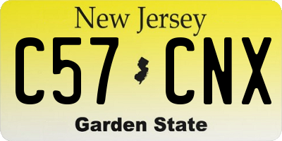 NJ license plate C57CNX
