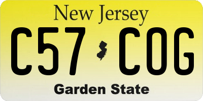 NJ license plate C57COG