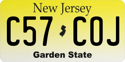 NJ license plate C57COJ