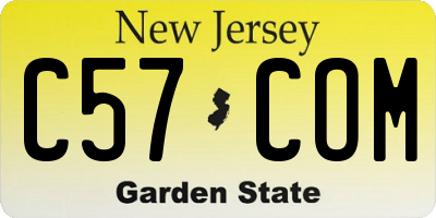 NJ license plate C57COM