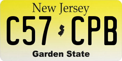 NJ license plate C57CPB