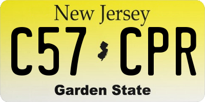 NJ license plate C57CPR