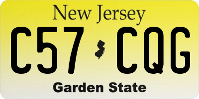 NJ license plate C57CQG