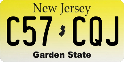NJ license plate C57CQJ