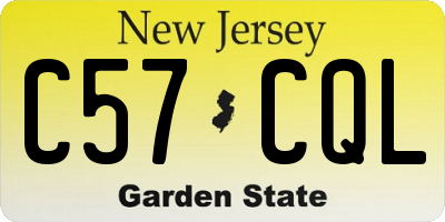 NJ license plate C57CQL